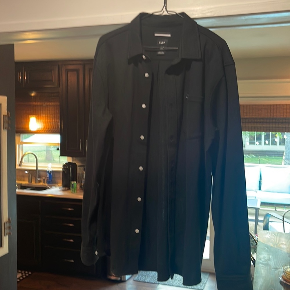 RVCA thick black slim fit casual shirt